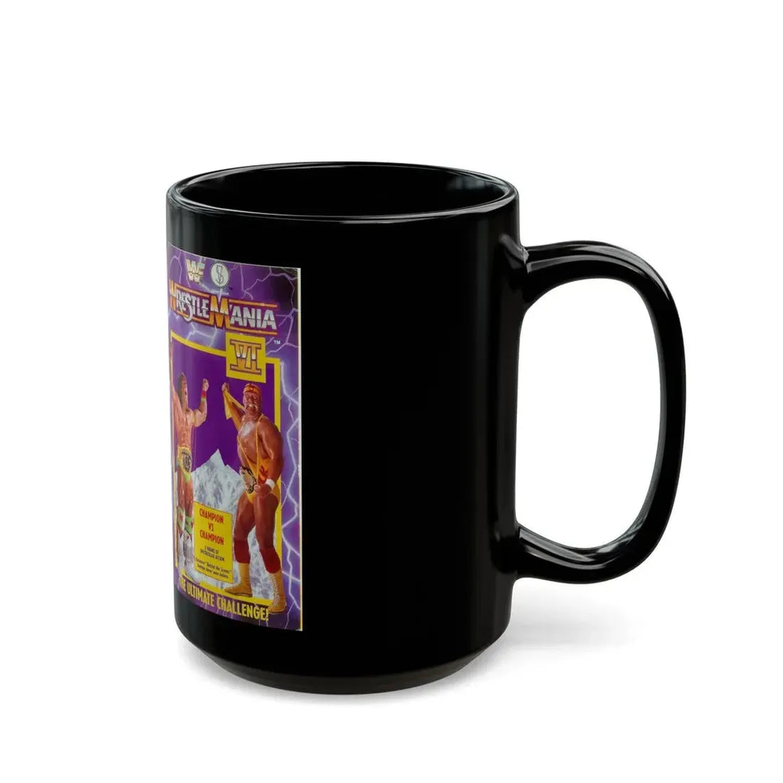 WRESTLEMANIA 6 (VHS COVER) - Black Coffee Mug - Go Mug Yourself