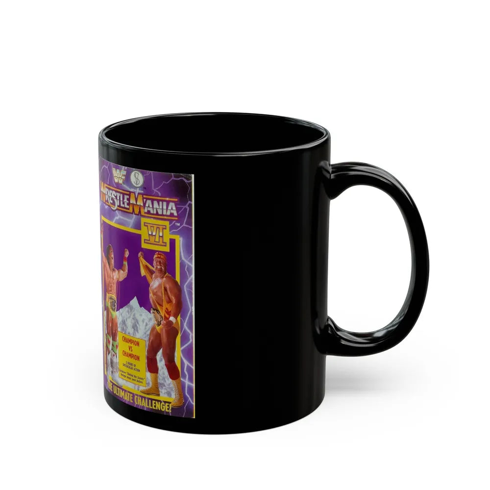 WRESTLEMANIA 6 (VHS COVER) - Black Coffee Mug-Go Mug Yourself