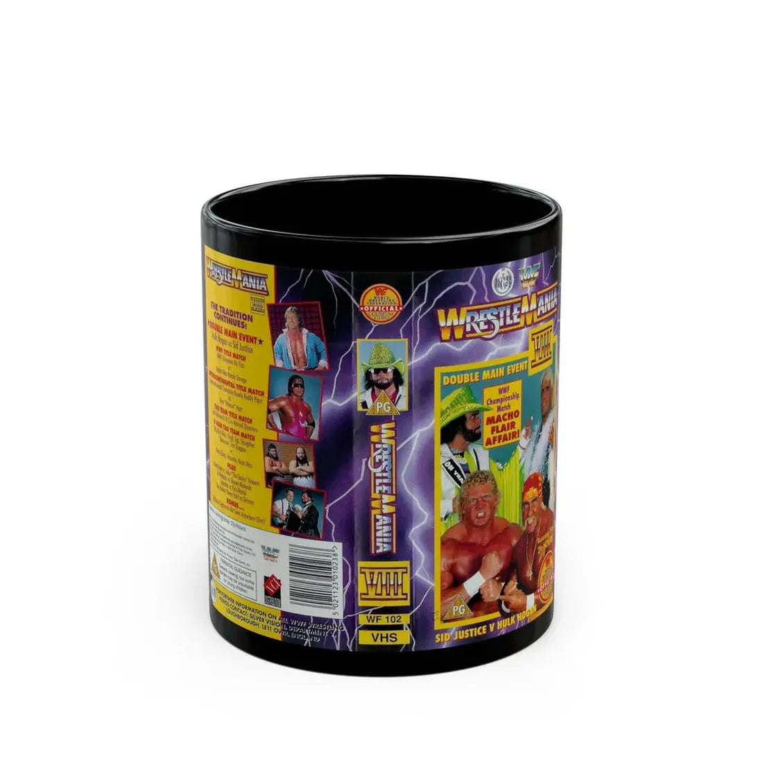 WRESTLEMANIA 8 (VHS COVER) - Black Coffee Mug 11oz - Go Mug Yourself