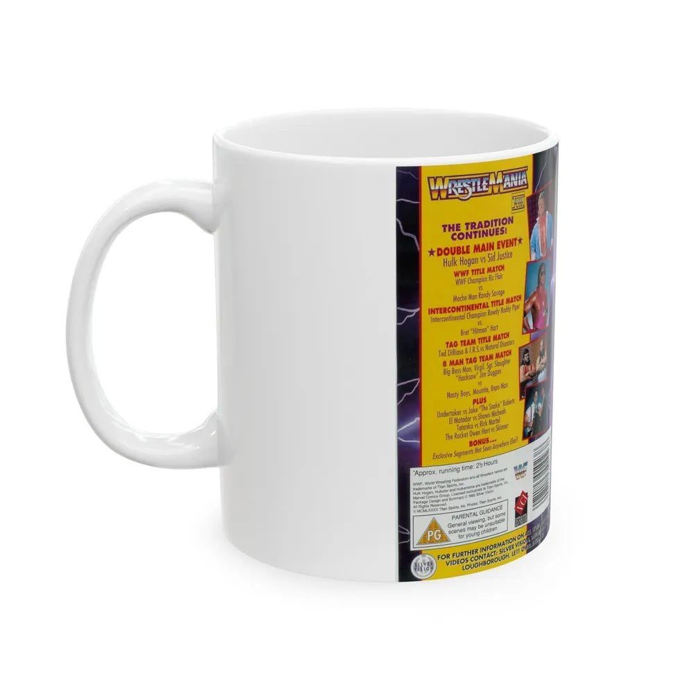 WRESTLEMANIA 8 (VHS COVER) - White Coffee Mug-Go Mug Yourself