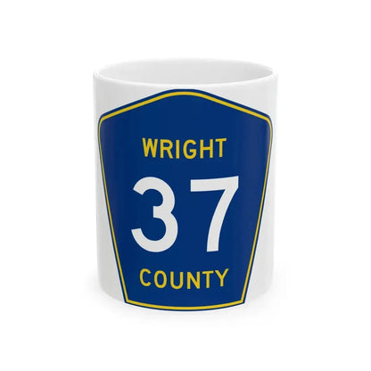 Wright County Route 37 (Minnesota) (Road Sign) White Coffee Mug 11oz - Go Mug Yourself