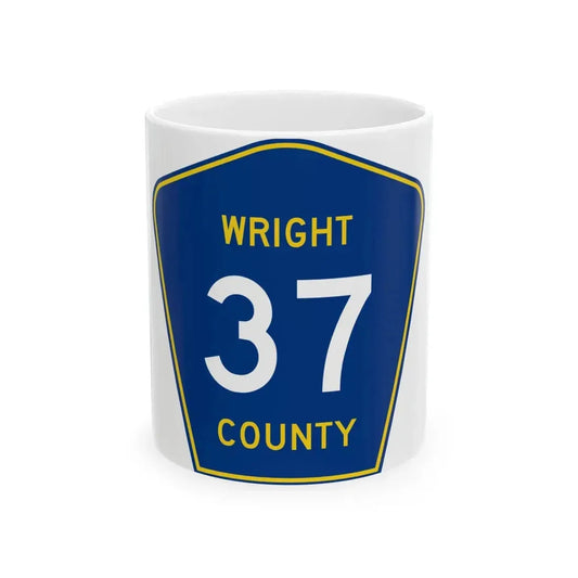 Wright County Route 37 (Minnesota) (Road Sign) White Coffee Mug 11oz - Go Mug Yourself