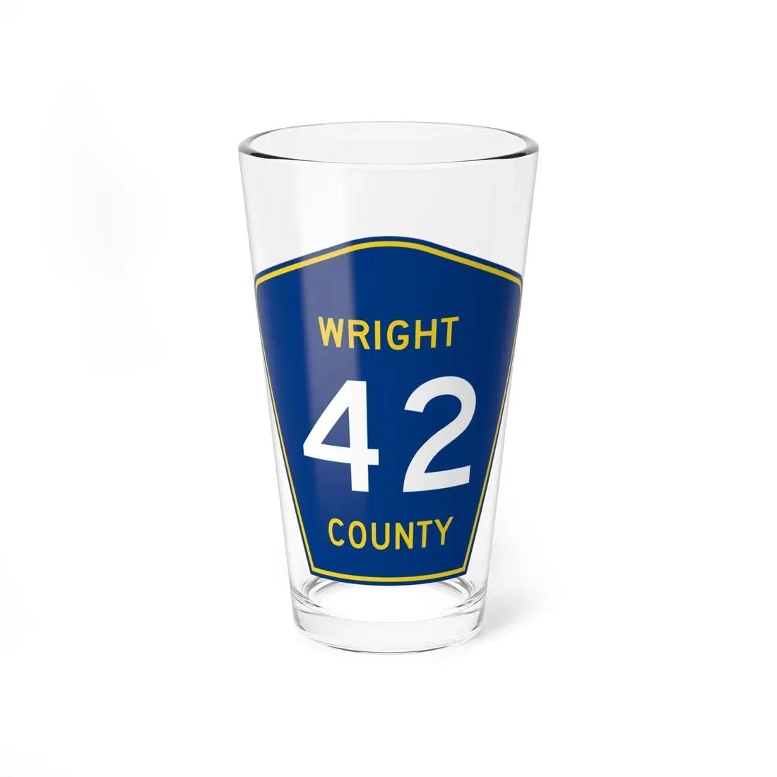 Wright County Route 42 MN (Minnesota) (Road Sign) Pint Glass 16oz 16oz - Go Mug Yourself