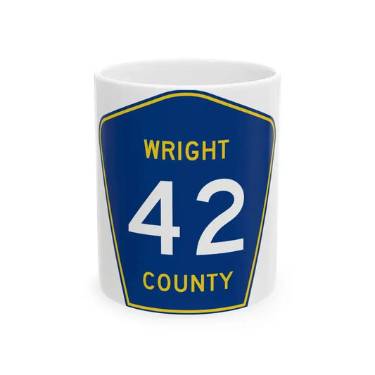 Wright County Route 42 MN (Minnesota) (Road Sign) White Coffee Mug 11oz - Go Mug Yourself