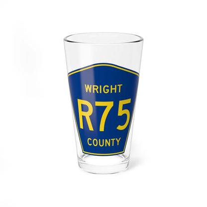 Wright County Route R75 IA (Iowa) (Road Sign) Pint Glss 16oz 16oz - Go Mug Yourself