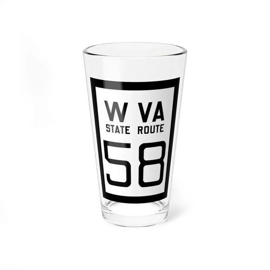 WV-58 1922 (Virginia) (Road Sign) Pint Glass 16oz 16oz - Go Mug Yourself