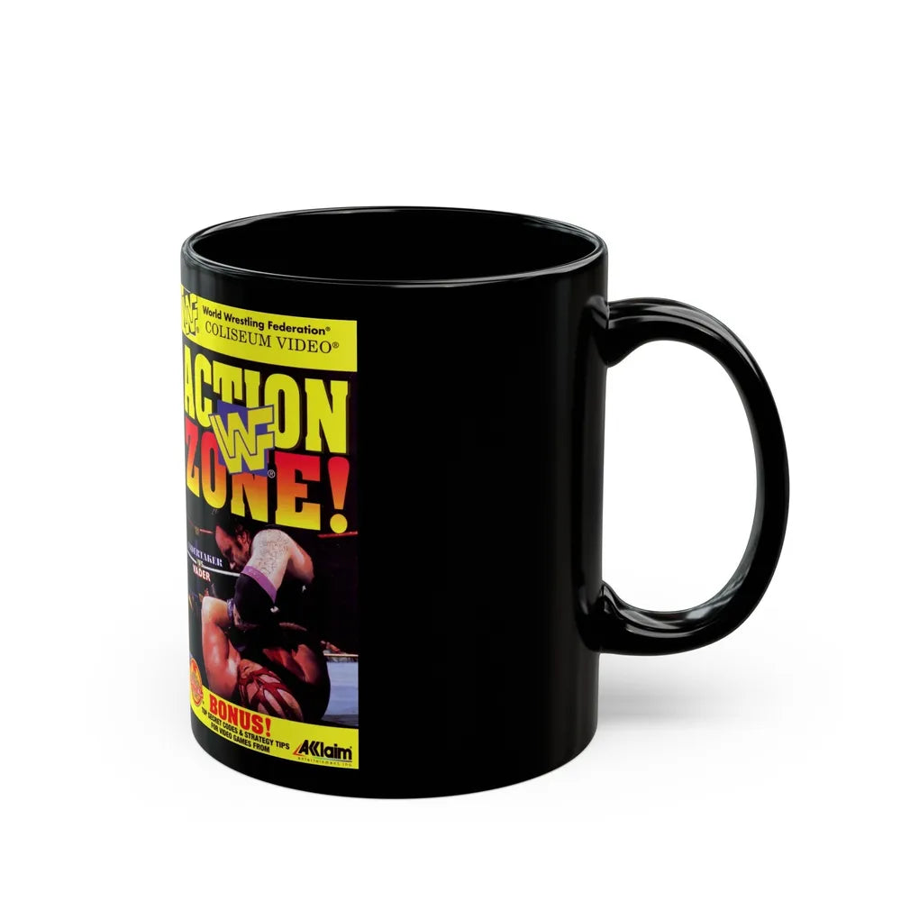 WWF ACTION ZONE (VHS COVER) - Black Coffee Mug-Go Mug Yourself