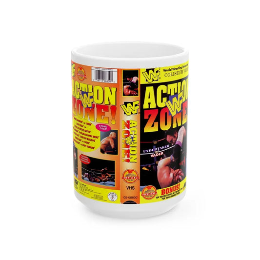 WWF ACTION ZONE (VHS COVER) - White Coffee Mug-15oz-Go Mug Yourself