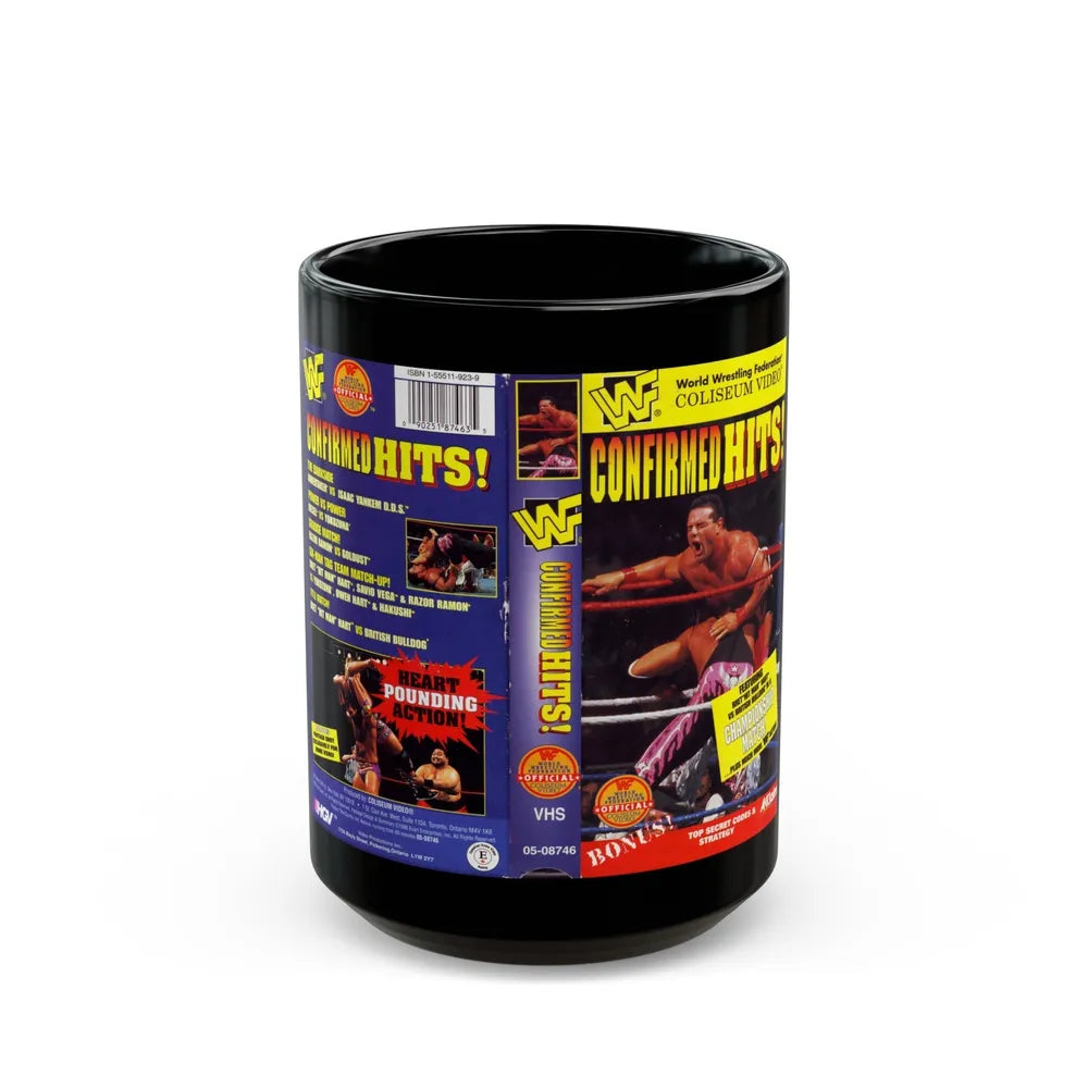 WWF CONFIRMED HITS (VHS COVER) - Black Coffee Mug-15oz-Go Mug Yourself