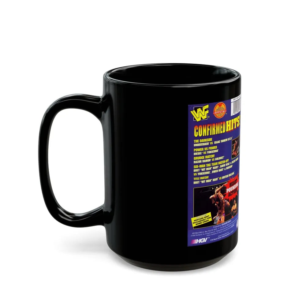 WWF CONFIRMED HITS (VHS COVER) - Black Coffee Mug-Go Mug Yourself