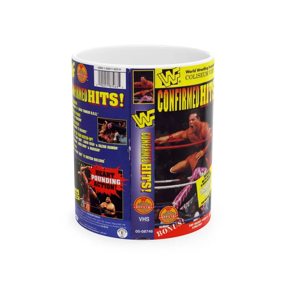 WWF CONFIRMED HITS (VHS COVER) - White Coffee Mug-11oz-Go Mug Yourself