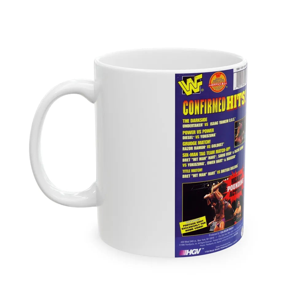 WWF CONFIRMED HITS (VHS COVER) - White Coffee Mug-Go Mug Yourself