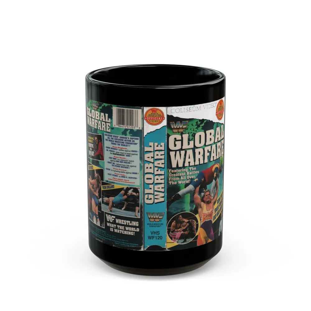 WWF GLOBAL WARFARE (VHS COVER) - Black Coffee Mug-15oz-Go Mug Yourself