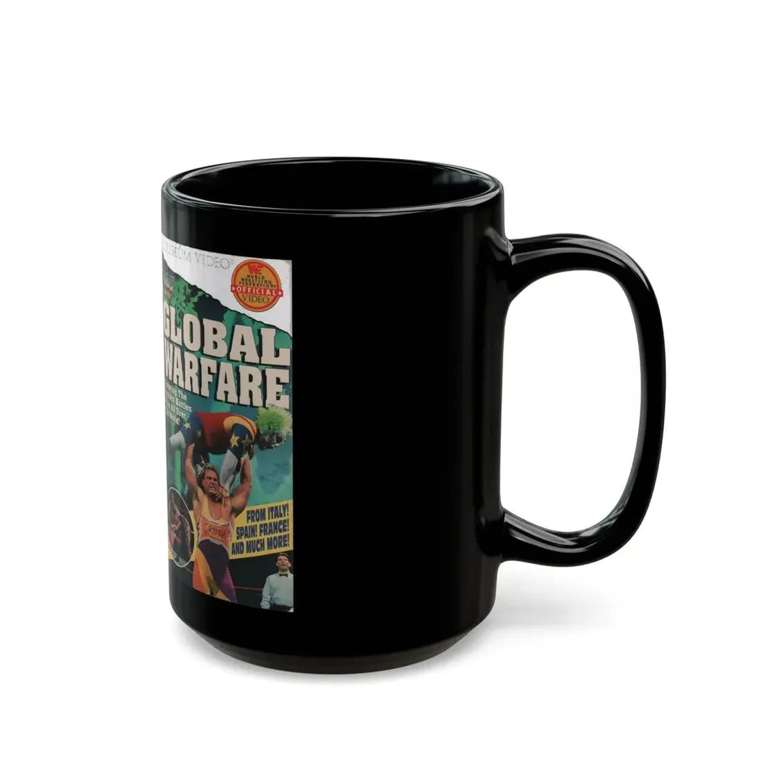 WWF GLOBAL WARFARE (VHS COVER) - Black Coffee Mug - Go Mug Yourself