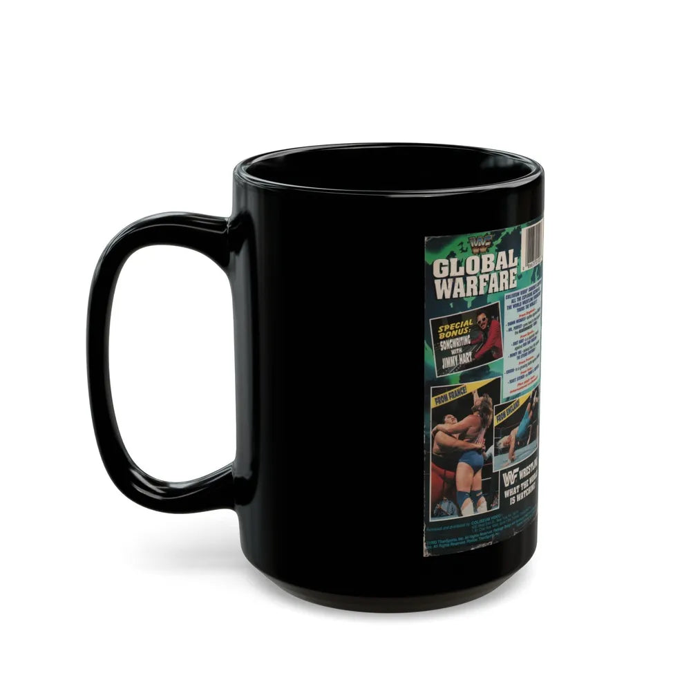 WWF GLOBAL WARFARE (VHS COVER) - Black Coffee Mug-Go Mug Yourself