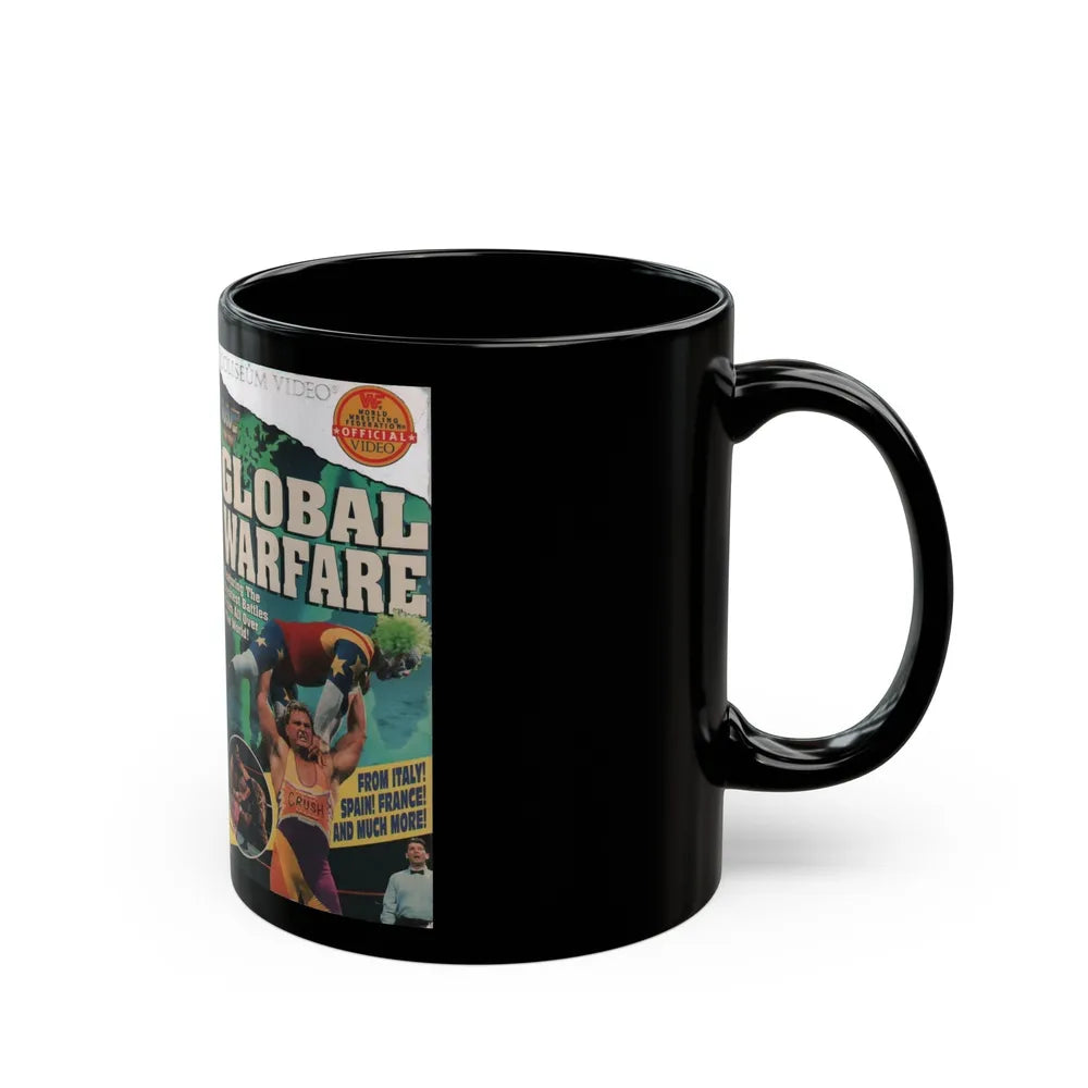 WWF GLOBAL WARFARE (VHS COVER) - Black Coffee Mug-Go Mug Yourself