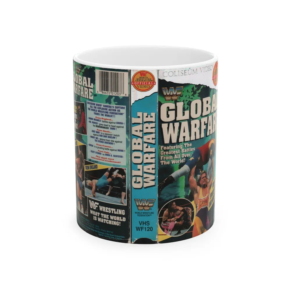 WWF GLOBAL WARFARE (VHS COVER) - White Coffee Mug-11oz-Go Mug Yourself