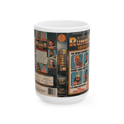 WWF ROYAL RUMBLE 1990 (VHS COVER) - White Coffee Mug-15oz-Go Mug Yourself