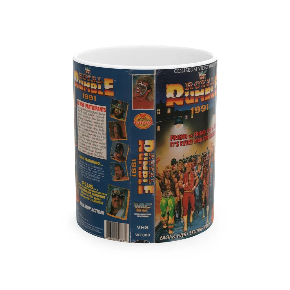 WWF ROYAL RUMBLE 1991 (VHS COVER) - White Coffee Mug-11oz-Go Mug Yourself