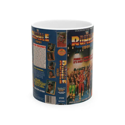 WWF ROYAL RUMBLE 1991 (VHS COVER) - White Coffee Mug 11oz - Go Mug Yourself