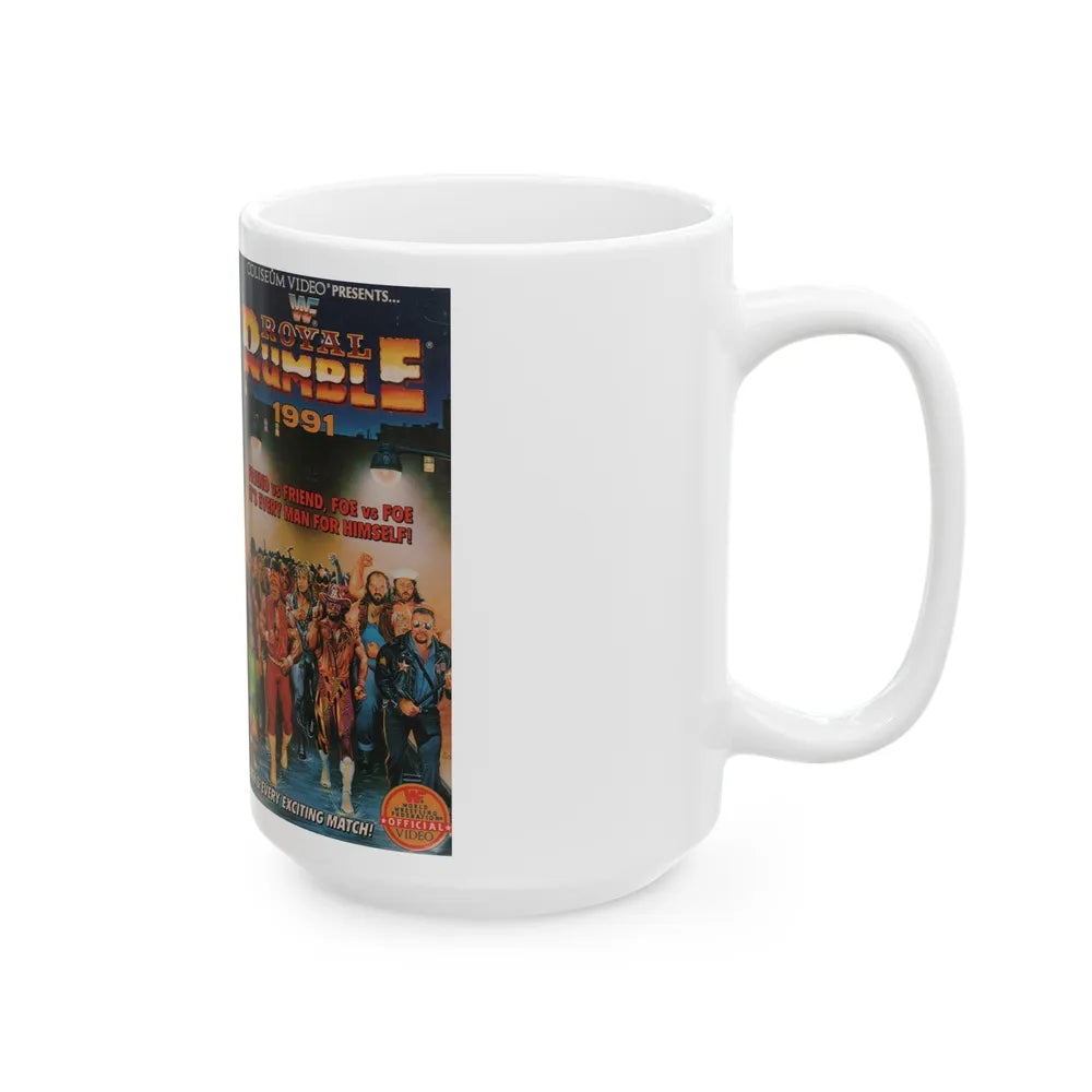 WWF ROYAL RUMBLE 1991 (VHS COVER) - White Coffee Mug-Go Mug Yourself