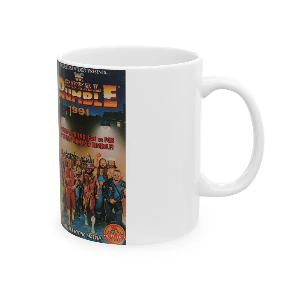 WWF ROYAL RUMBLE 1991 (VHS COVER) - White Coffee Mug-Go Mug Yourself