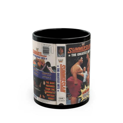 WWF SUMMER SLAM GREATEST HITS (VHS COVER) - Black Coffee Mug 11oz - Go Mug Yourself