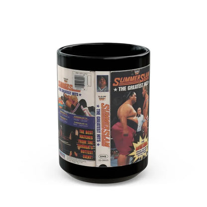 WWF SUMMER SLAM GREATEST HITS (VHS COVER) - Black Coffee Mug 15oz - Go Mug Yourself