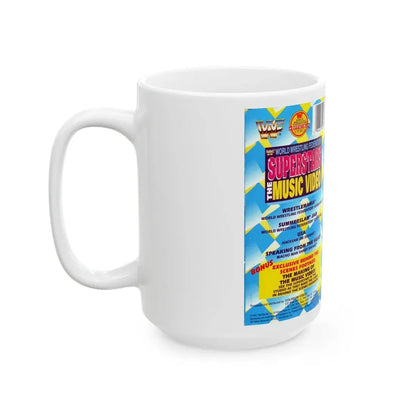 WWF SUPERSTARS THE MUSIC VIDEO (VHS COVER) - White Coffee Mug - Go Mug Yourself