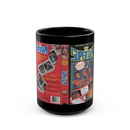 WWF SUPERTAPE (VHS COVER) - Black Coffee Mug-15oz-Go Mug Yourself