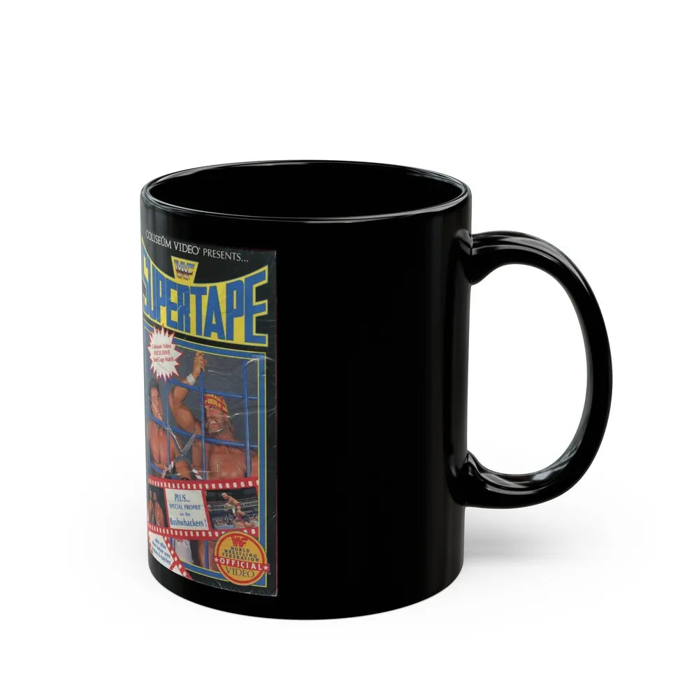 WWF SUPERTAPE (VHS COVER) - Black Coffee Mug-Go Mug Yourself