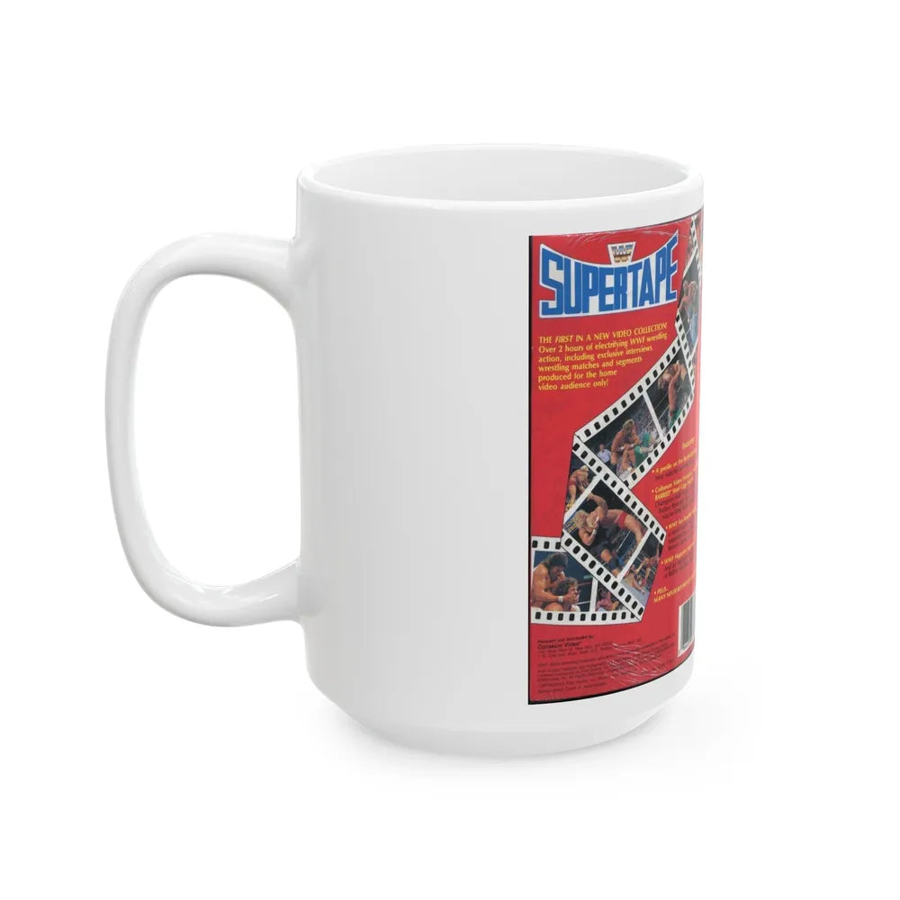 WWF SUPERTAPE (VHS COVER) - White Coffee Mug-Go Mug Yourself