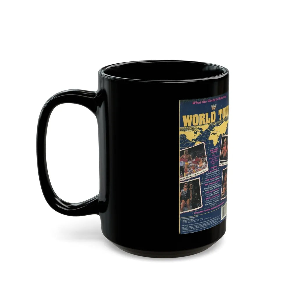 WWF WORLD TOUR (VHS COVER) - Black Coffee Mug-Go Mug Yourself