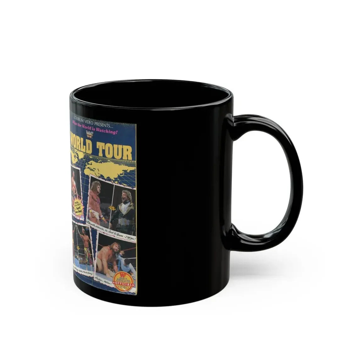 WWF WORLD TOUR (VHS COVER) - Black Coffee Mug - Go Mug Yourself