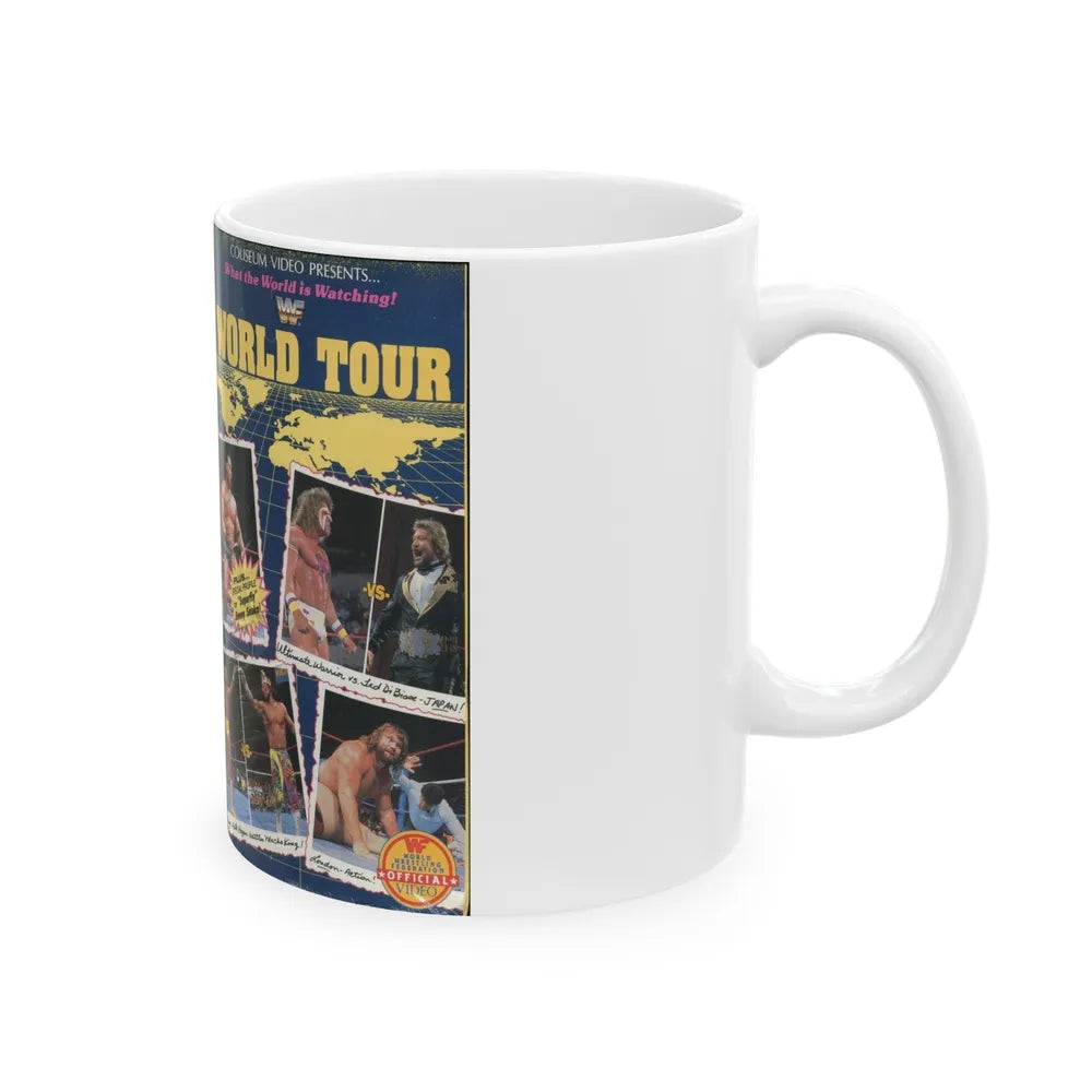 WWF WORLD TOUR (VHS COVER) - White Coffee Mug-Go Mug Yourself