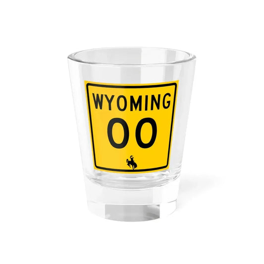 WY-00 (Wyoming) (Road Sign) Shot Glass 1.5oz 1.5oz - Go Mug Yourself
