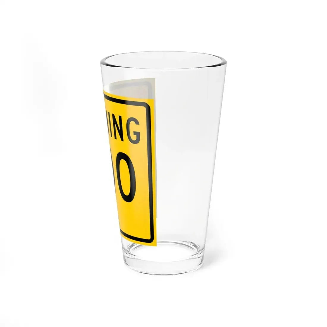 WY-000 (Wyoming) (Road Sign) Pint Glss 16oz - Go Mug Yourself