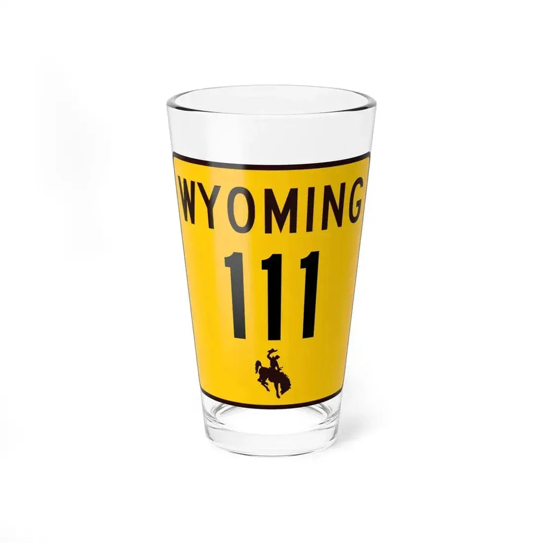 WY-111 (Wyoming) (Road Sign) Pint Glass 16oz 16oz - Go Mug Yourself