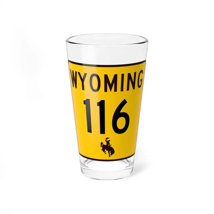 WY-116 (Wyoming) (Road Sign) Pint Glass 16oz 16oz - Go Mug Yourself
