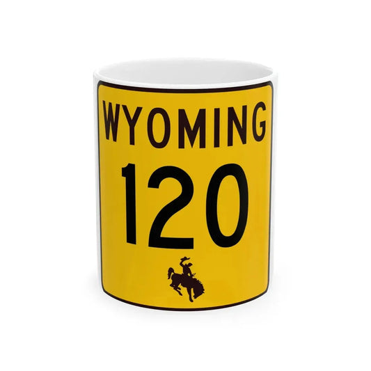 WY-120 (Wyoming) (Road Sign) White Coffee Mug 11oz - Go Mug Yourself