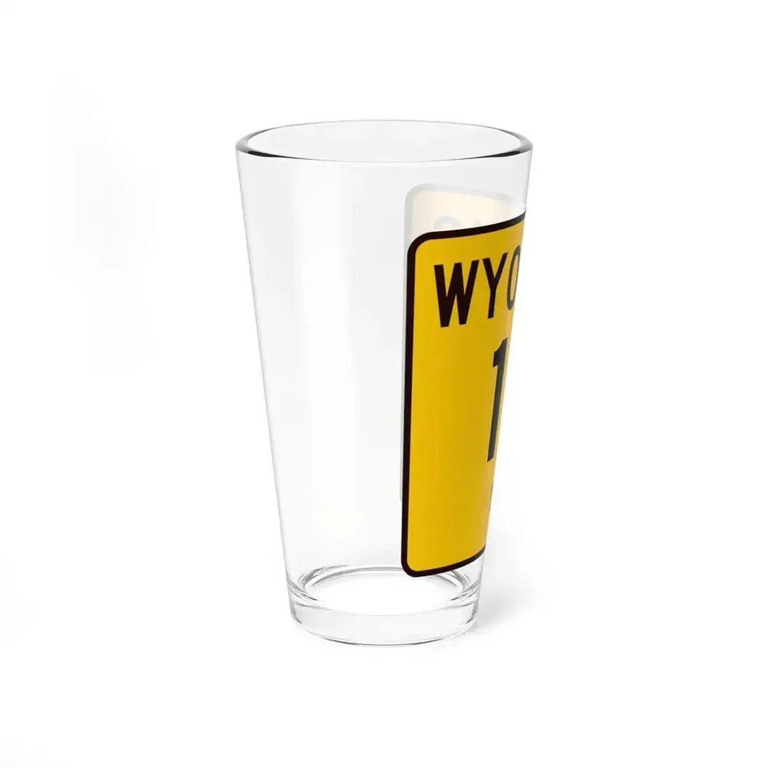 WY-13 (Wyoming) (Road Sign) Pint Glass 16oz - Go Mug Yourself