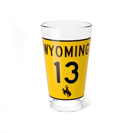 WY-13 (Wyoming) (Road Sign) Pint Glss 16oz 16oz - Go Mug Yourself
