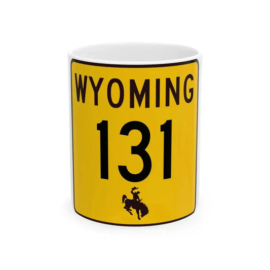 WY-131 (Wyoming) (Road Sign) White Coffee Mug 11oz - Go Mug Yourself