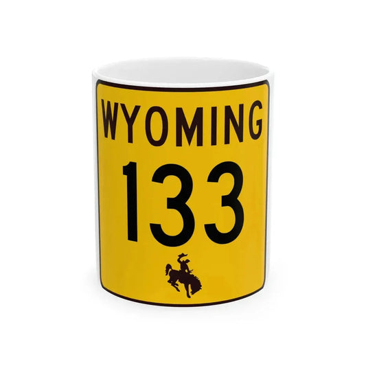 WY-133 (Wyoming) (Road Sign) White Coffee Mug 11oz - Go Mug Yourself