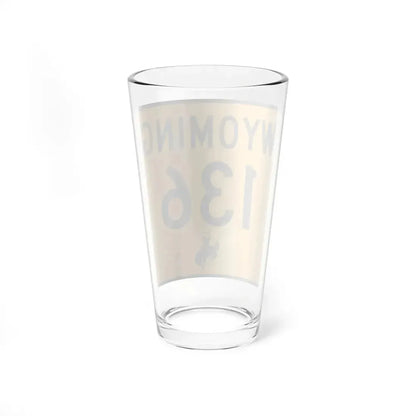 WY-136 (Wyoming) (Road Sign) Pint Glss 16oz - Go Mug Yourself