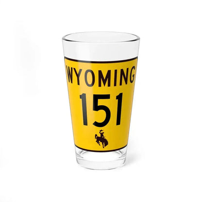 WY-151 (Wyoming) (Road Sign) Pint Glass 16oz 16oz - Go Mug Yourself
