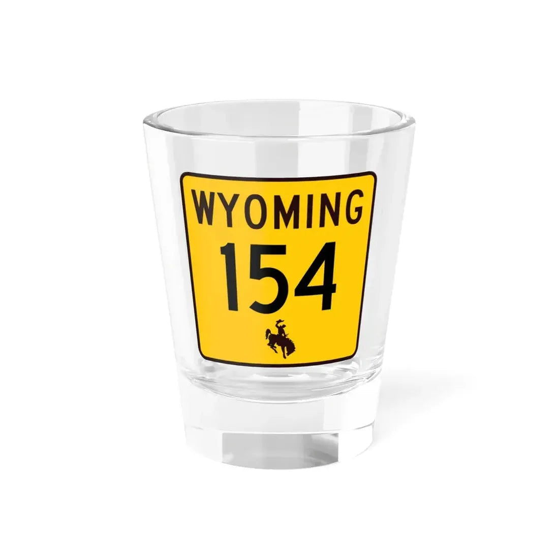 WY-154 (Wyoming) (Road Sign) Shot Glass 1.5oz 1.5oz - Go Mug Yourself