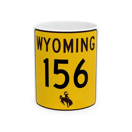 WY-156 (Wyoming) (Road Sign) White Coffee Mug 11oz - Go Mug Yourself