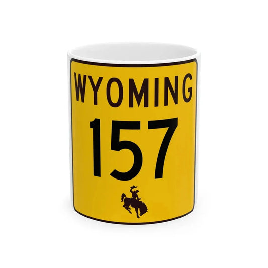 WY-157 (Wyoming) (Road Sign) White Coffee Mug 11oz - Go Mug Yourself