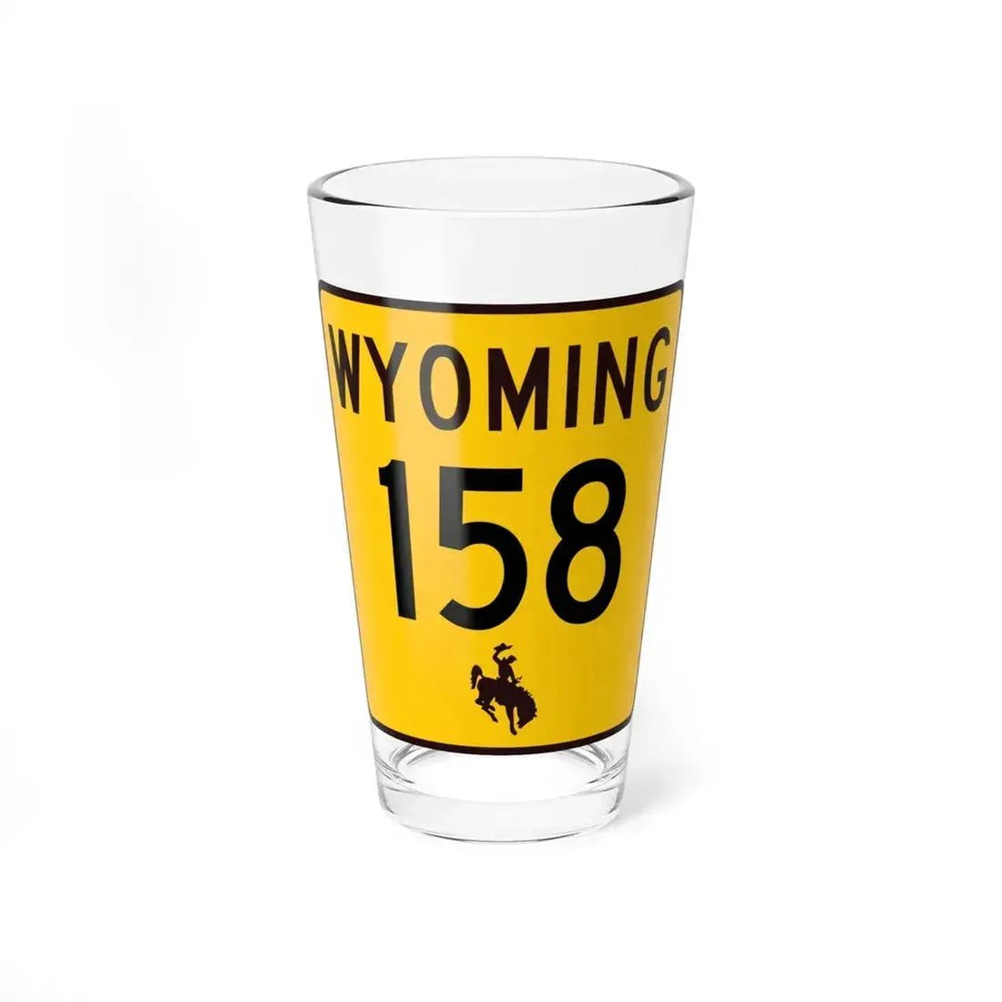 WY-158 (Wyoming) (Road Sign) Pint Glass 16oz 16oz - Go Mug Yourself